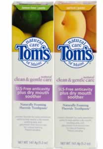 Toothpaste CleanandGentle Care SLS-free Anticavity for Dry Mouth Lemon Lime 5.2 oz from TOM'S OF MAINE